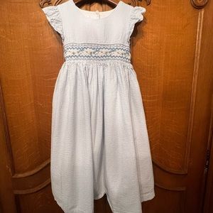 Gorgeous Blue and White Smocked Dress